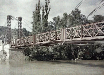 Die neue Brücke in Pommiers über die Aisne, Frankreich, 1917